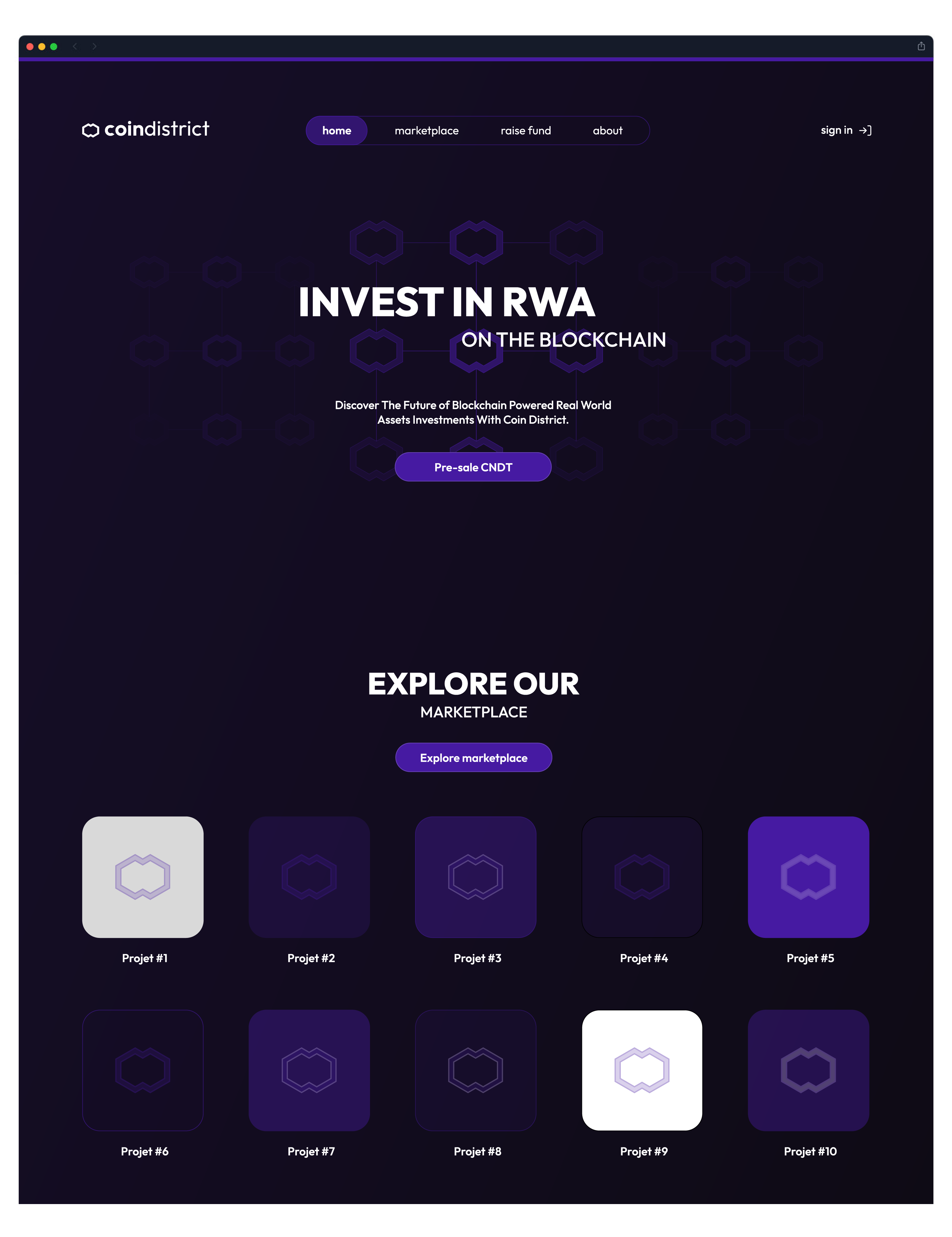 Exemple web design page d'accueil