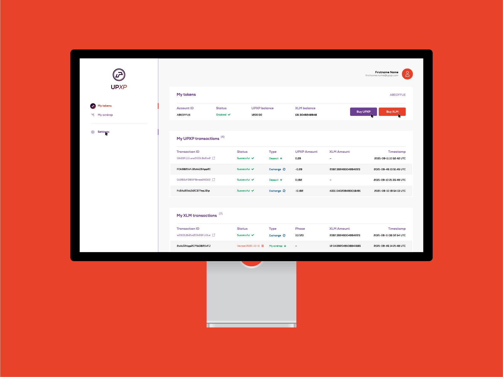 UI UX Portefeuille / Wallet UPXP